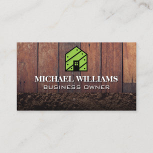 House Logo   Wooden Boards and Dirt Business Card