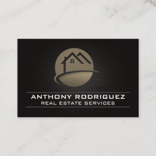 House Logos Black Background Business Card
