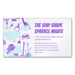 House Maid Cleaning Service and Supplies Magnetic Business Card
