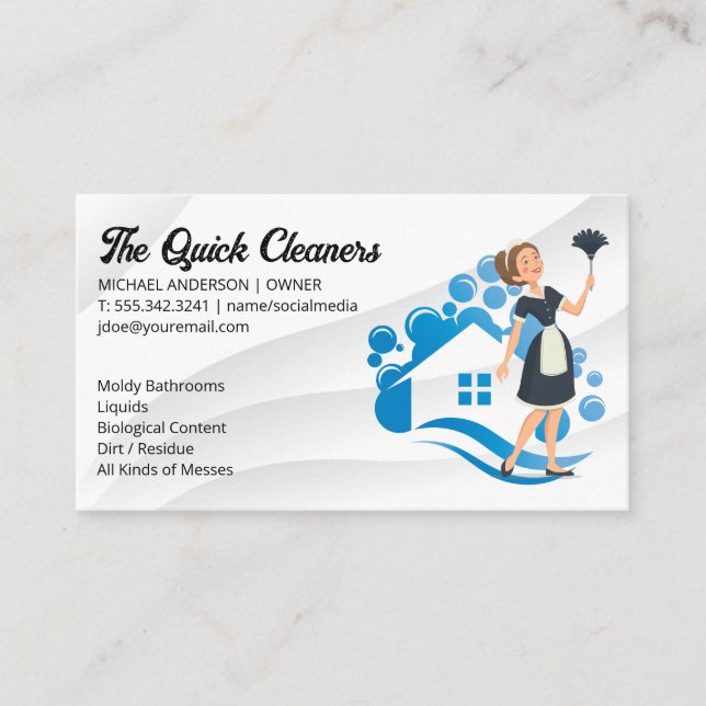 House Maid | Home Cleaning Business Card (Front)