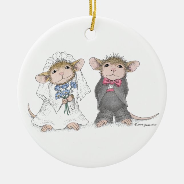 House-Mouse Designs®-Personalised Wedding Ornament (Front)
