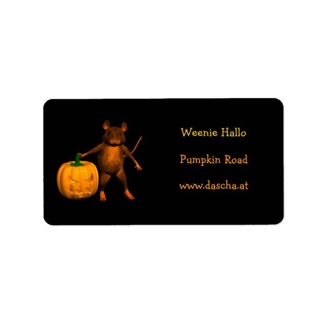 House Mouse with Pumpkin Label (Front)