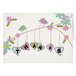 House Mum Thanks From Group, Birds Holding Hearts