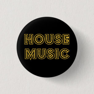 HOUSE MUSIC 3 CM ROUND BADGE