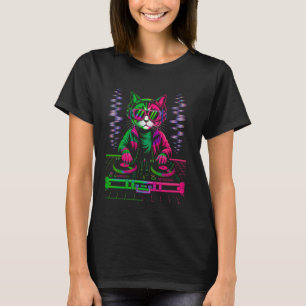 House Music Festival Cat DJ Techno Rave EDM Kitty T-Shirt