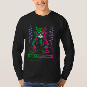 House Music Festival Cat DJ Techno Rave EDM Kitty  T-Shirt