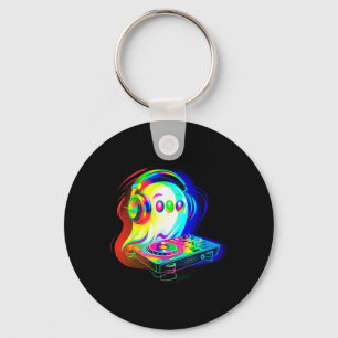 House Music Ghost Dj Optical Illusion Edm Hallowee Key Ring