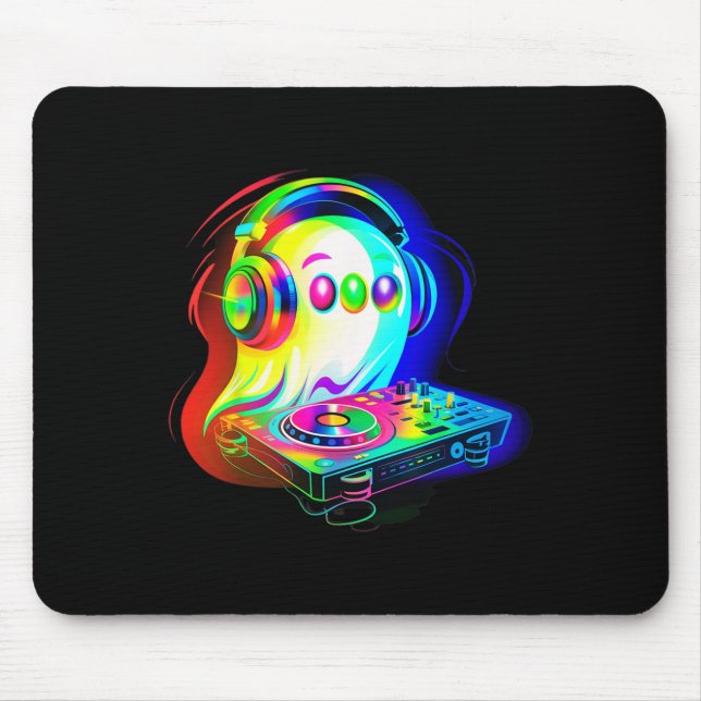 House Music Ghost Dj Optical Illusion Edm Hallowee Mouse Mat (Front)