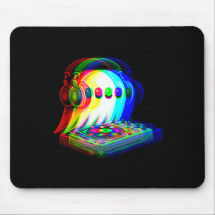 House Music Ghost Dj Optical Illusion Edm Hallowee Mouse Mat