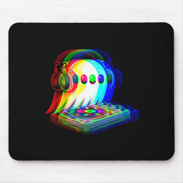 House Music Ghost Dj Optical Illusion Edm Hallowee Mouse Mat (Front)
