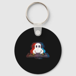 House Music Ghost Optical Illusion Boo Edm Hallowe Key Ring