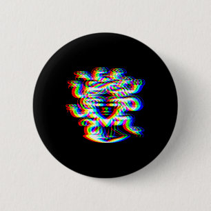 House Music Medusa Dj Optical Illusion Edm Hallowe 6 Cm Round Badge