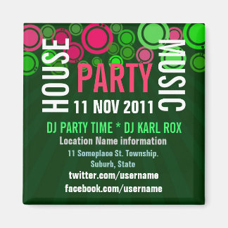 House Music Party Event Promotional  Magnet