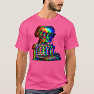 House Music Skeleton Optical Illusion Edm Hallowee T-Shirt