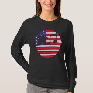 House Music - Vintage Usa Flag Sunset Edm Dj Retro T-Shirt