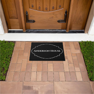 House Name Black and White Home Merch Family Merch Doormat