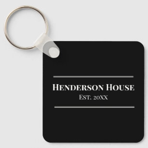 House Name Year Est. Family Home Merch Black Key Ring