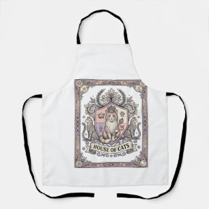 House Of Cats Cat Heraldry Coat of Arms Vintage Apron