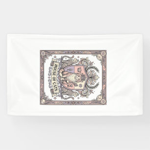 House Of Cats Cat Heraldry Coat of Arms Vintage Banner