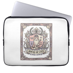 House Of Cats Cat Heraldry Coat of Arms Vintage Laptop Sleeve