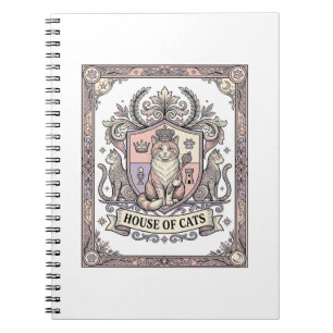 House Of Cats Cat Heraldry Coat of Arms Vintage Notebook