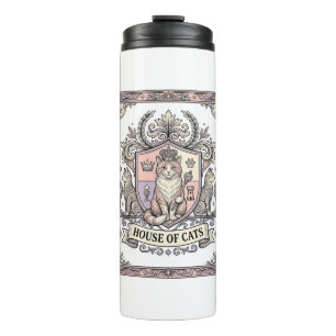 House Of Cats Cat Heraldry Coat of Arms Vintage Thermal Tumbler