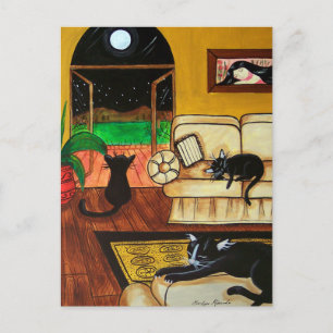 House of Cats Full Moon Postcard