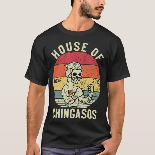 House Of Desde Chingasos 2019 Funny Boxing Tattoo T-Shirt (Front)
