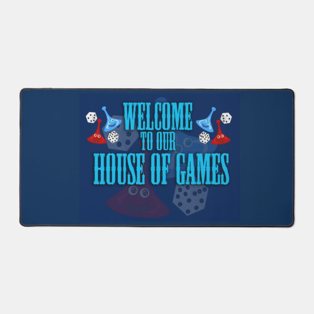 House of Games Fun Board Gamer Statement Desk Mat (Front)