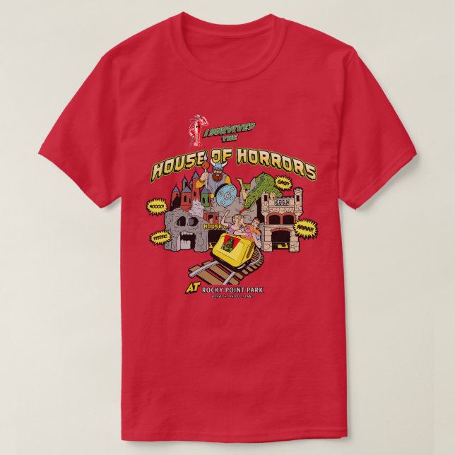 House of Horrors Rocky Point Warwick RI Colour T-Shirt (Design Front)