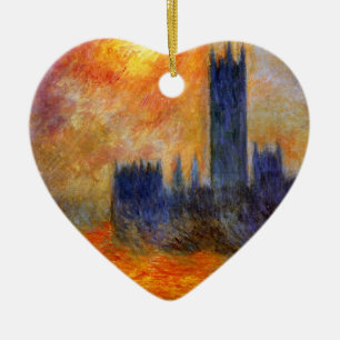 House of Parliament Sun - Claude Monet Ceramic Tree Decoration