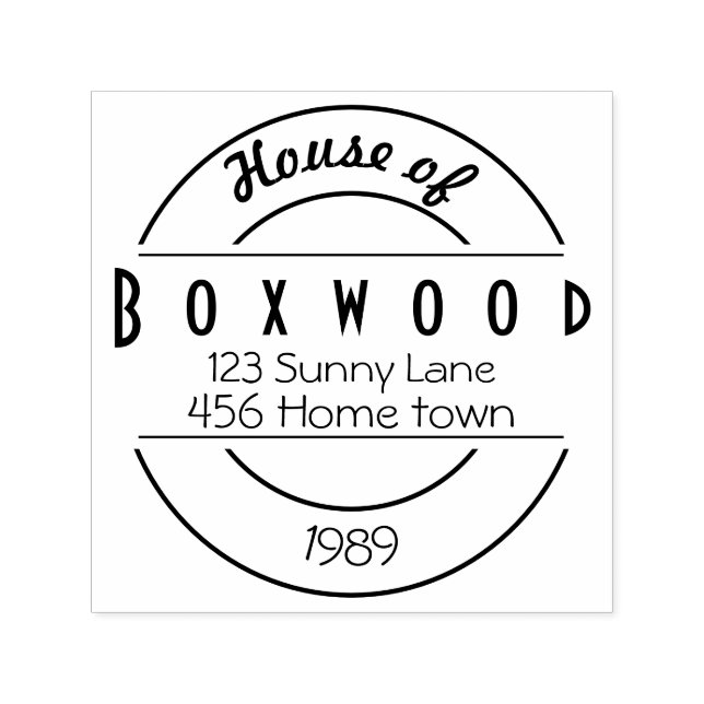 House of Surname with Circles Self-inking Stamp (Design)