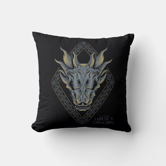 HOUSE OF THE DRAGON | Balerion Skull Diamond Crest Cushion (Front)