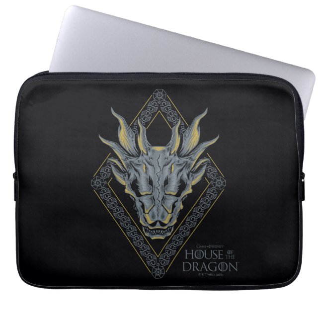 HOUSE OF THE DRAGON | Balerion Skull Diamond Crest Laptop Sleeve (Front)