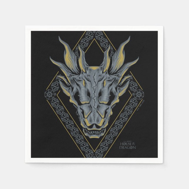 HOUSE OF THE DRAGON | Balerion Skull Diamond Napkin (Front)