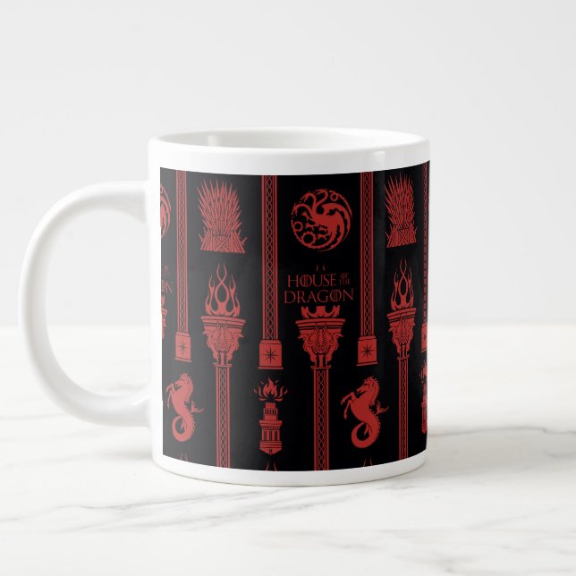 House of the Dragon Crest Pattern Large Coffee Mug (Left)