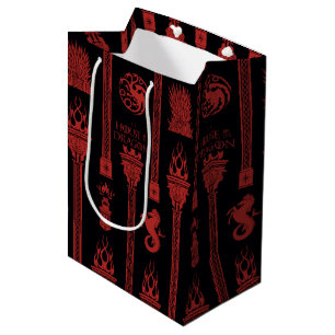 House of the Dragon Crest Pattern Medium Gift Bag