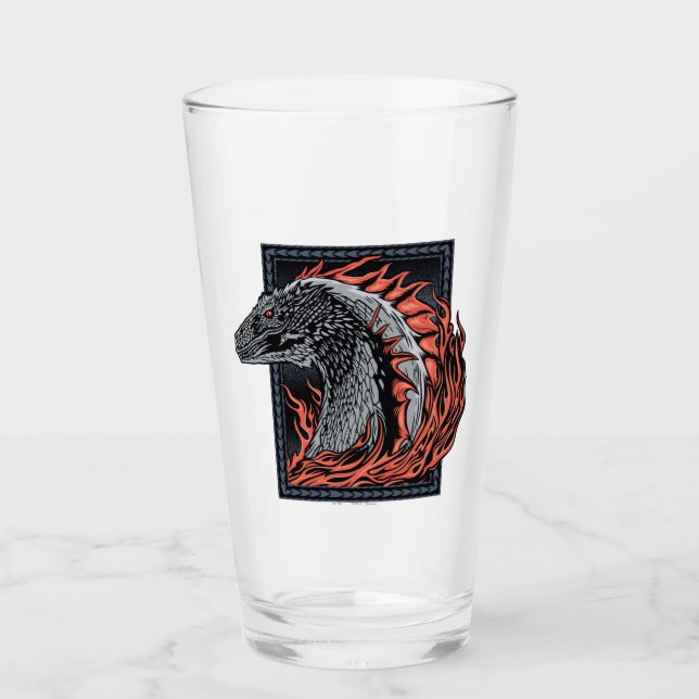 HOUSE OF THE DRAGON | Dragon Profile in Flames Glass (Front)