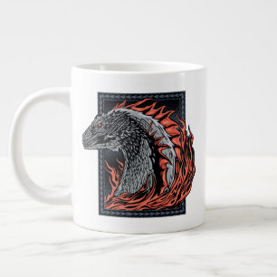 HOUSE OF THE DRAGON   Dragon Profile in Flames Large Coffee Mug