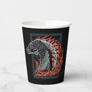 HOUSE OF THE DRAGON   Dragon Profile in Flames Paper Cups