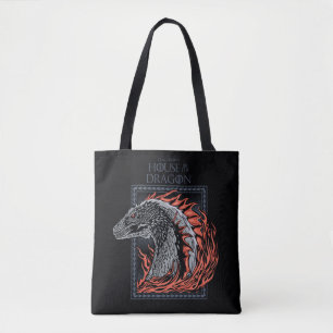 HOUSE OF THE DRAGON   Dragon Profile in Flames Tote Bag