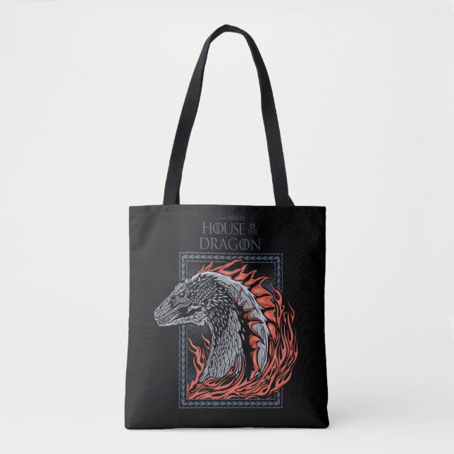 HOUSE OF THE DRAGON | Dragon Profile in Flames Tote Bag (Front)