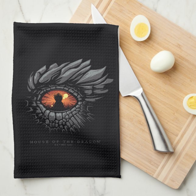 HOUSE OF THE DRAGON | Dragon's Eye Iron Throne Tea Towel (Quarter Fold)