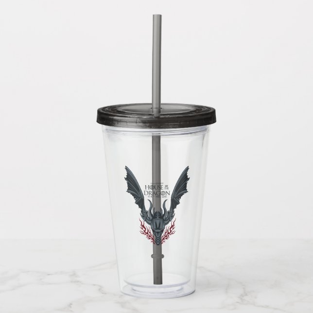 HOUSE OF THE DRAGON | Fire-Breathing Dragon Head Acrylic Tumbler (Front)