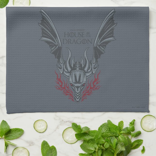 HOUSE OF THE DRAGON | Fire-Breathing Dragon Head Tea Towel (Folded)