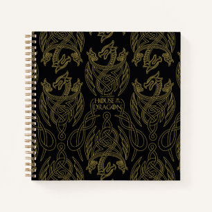 HOUSE OF THE DRAGON   Gold Filigree Dragon Pattern Notebook