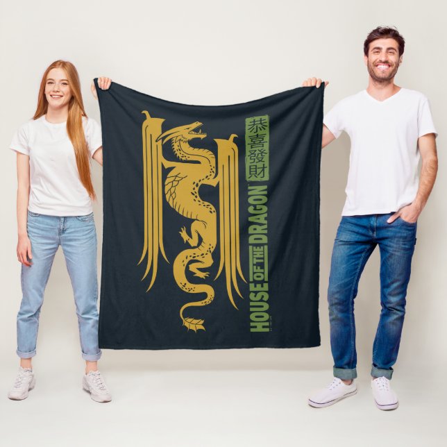 House of the Dragon Gold & Green New Year | 恭喜發財 Fleece Blanket (In Situ)