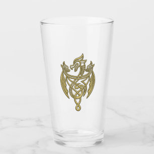 HOUSE OF THE DRAGON   Golden Filigree Dragon Crest Glass