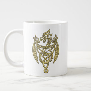 HOUSE OF THE DRAGON   Golden Filigree Dragon Crest Large Coffee Mug