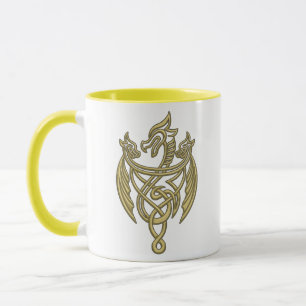 HOUSE OF THE DRAGON   Golden Filigree Dragon Crest Mug